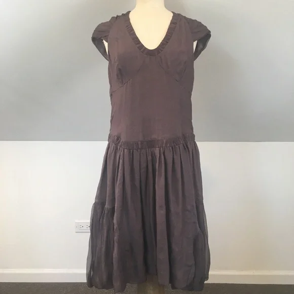 Burberry Silk Cap Sleeve Dress